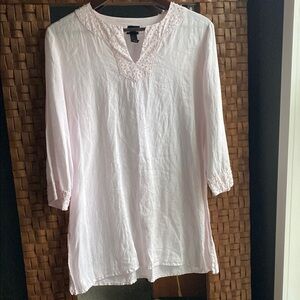 Eileen Fisher light pink Irish linen tunic 3/4 sleeves